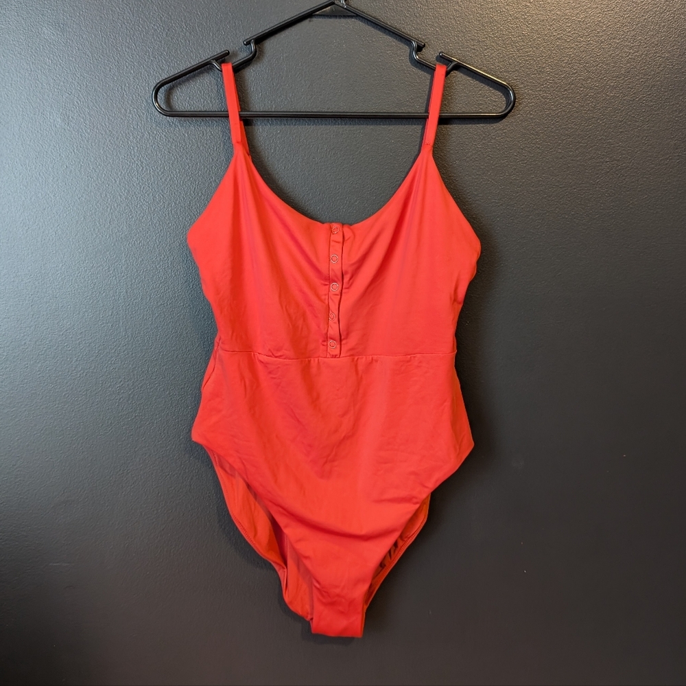 Anthropologie Andie Swim One-Piece Swimsuit Orange Red Size Large